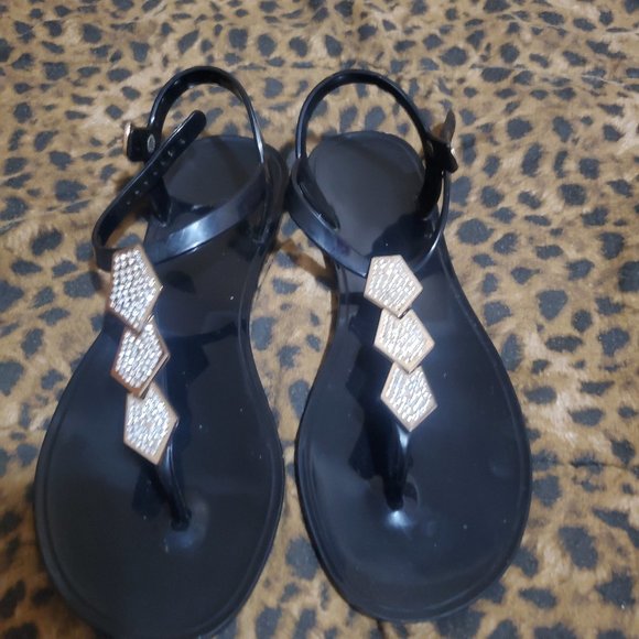 Black dressy sandals  With accent - Picture 1 of 1